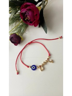 Nergis Collection Harfli Kırmızı Charm Bileklik Isimli Bileklik Şans Bilekliği Kişiye Özel