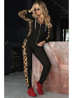 Secret Sita Kadın Uzun Kollu Önden Fermuarlı Bağcıklı Viskon Iki Iplik Bluz ve Pantolon Ikili Takım