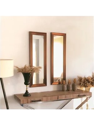 Vivense Mone Ayna Ikili Dekoratif Salon Aynası, Bronz Çerçeve