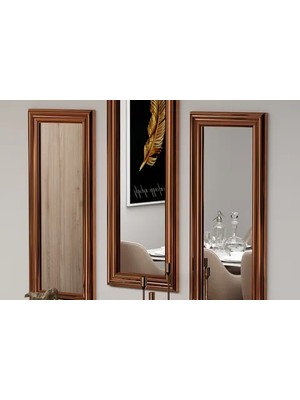 Vivense Mone Ayna Üçlü Dekoratif Salon Aynası, Bronz Çerçeve