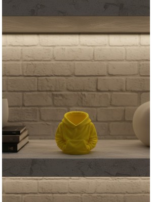Ergün Store Dekoratif Sarı Hoodie Kalemlik 10X10 cm - Lisinya
