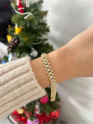 Nergis Collection Kadın 14K Çelik Xuping Özel Seri Vip Gold Bileklik