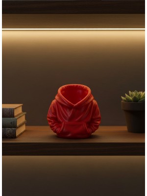 Ergün Store Dekoratif Kırmızı Hoodie Kalemlik 10X10 cm - Lisinya