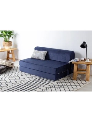 Vivense Magic Çift Kişilik Katlanır Yataklı Koltuk, Indigo Mavi