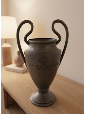 Ergün Store Füme Kupa 25CM Uefa Model Dekoratif Ödül Biblosu - Lisinya