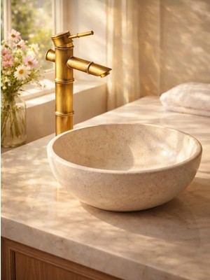 ESHOME  Eskara Gold Lüks Banyo Bataryası Pirinç Gövde Çanak Lavabo Uyumlu Modern Tasarım Musluk