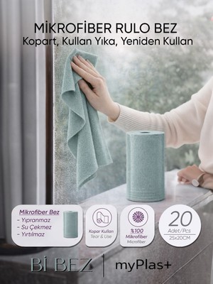 Myplas Pratik 25X25 Rulo Kopartılabilen Mikrofiber Bez