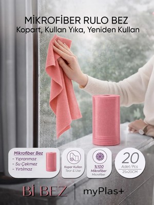 Myplas Pratik 25X25 Rulo Kopartılabilen Mikrofiber Bez