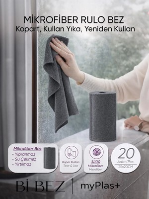 Myplas Pratik 25X25 Rulo Kopartılabilen Mikrofiber Bez