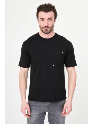 MCR Düz Slim Fit Bisiklet Yaka Cepli Bi-Stretch Interlok Erkek T-Shirt