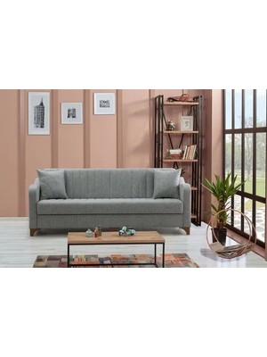 Vivense Solo Keten Üçlü Kanepe, Gri