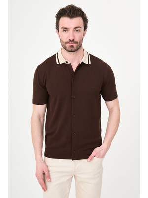 MCR Düz Slim Fit Polo Yaka Düğmeli Kısa Kol Erkek Triko T-Shirt