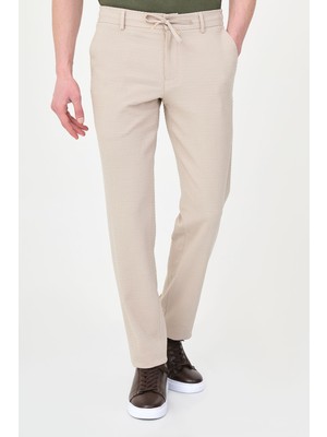 MCR Dokulu Slim Fit Ipli Beli Lastikli Erkek Pantolon