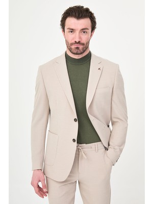 MCR Dokulu Slim Fit Mono Yaka Torba Cep Erkek Ceket