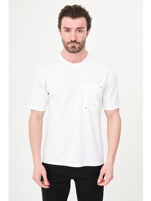 MCR Düz Slim Fit Bisiklet Yaka Cepli Bi-Stretch Interlok Erkek T-Shirt