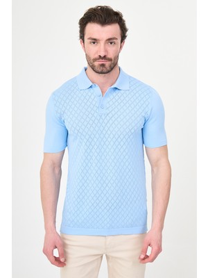 MCR Desenli Slim Fit Polo Yaka Erkek Triko T-Shirt