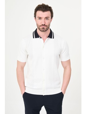 MCR Düz Slim Fit Polo Yaka Düğmeli Kısa Kol Erkek Triko T-Shirt