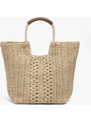 Parfois Kadın Charm'lı hasır Efektli Shopper Çanta