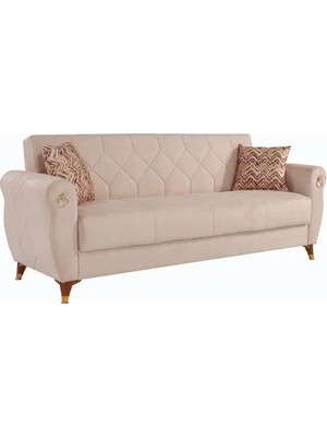 Vivense Didim Üçlü Kanepe, Krem