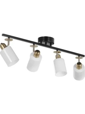 Vivense Lumexx Nomi Dörtlü Sıralı Siyah Beyaz Camlı Avize