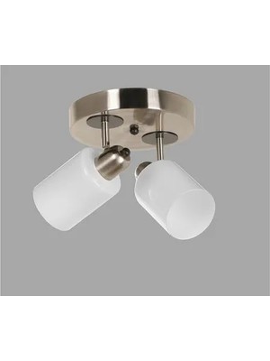 Vivense Lumexx Nomi Ikili Tepsili Mat Krom Beyaz Camlı Avize