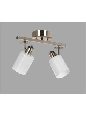 Vivense Lumexx Nomi Ikili Sıralı Mat Krom Beyaz Camlı Avize