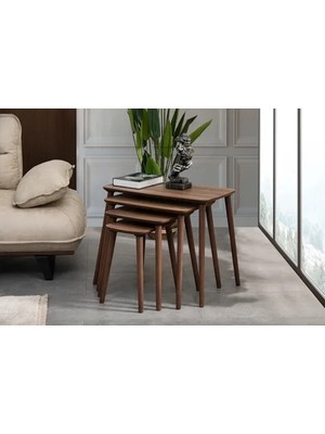 Vivense Luci Zigon Sehpa, Dörtlü, Ceviz