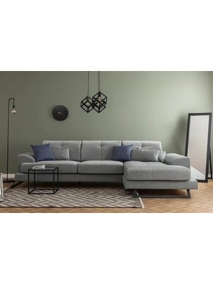 Vivense Frido Keten Köşe Koltuk, Gri, Sağ Köşe