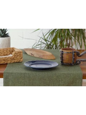 Vivense Massarelli Düz Runner, Keten, Yeşil