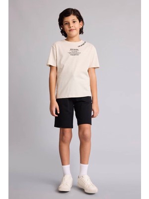 Defacto Regular Fıt Siyah Erkek Çocuk Şort B5867A8/BK27