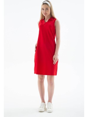 Fashion Friends Polo V Yaka Kolsuz Kırmızı Kadın Elbise 26Y0600K1