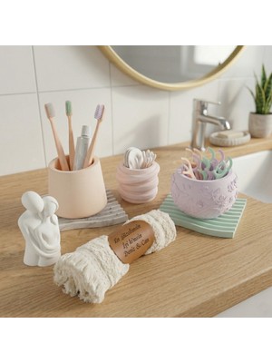 Miaju Estetik ve Çok Havalı Banyo Seti, Pastel Tonlarda Şık Tasarım, Kişiye Özel Isim Yazılı Armağan