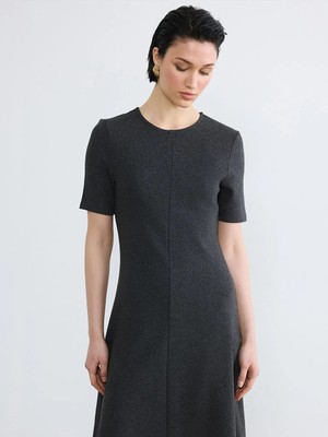 LC Waikiki Lcw Vision Antrasit Bisiklet Yaka A Kesim Elbise