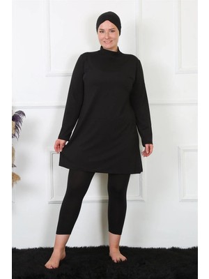 Genel Tedarik Tam Kapalı Büyük Beden Siyah Mayo