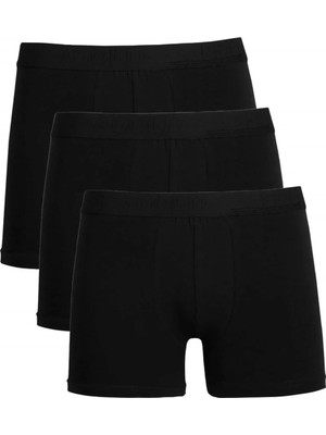 Genel Tedarik Erkek Penye 3'lü Boxer Siyah