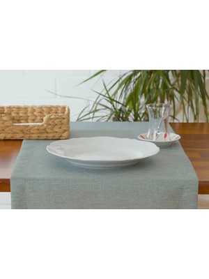 Vivense Massarelli Düz Runner, Keten, Mint