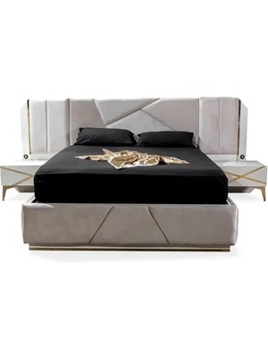 Vivense Diamond Bazalı Karyola, Krem, 160X200