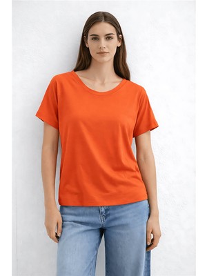 Fashion Friends Kol Detaylı Turuncu Kadın Bluz 26Y0309K1