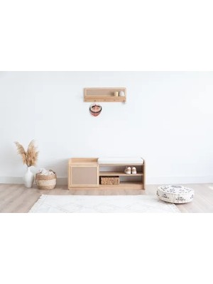 Vivense Torenna Kısa Ayakkabılık, Minderli, Meşe