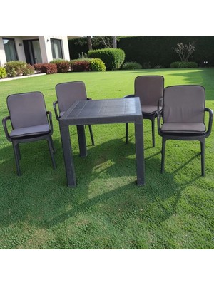 Mor Minder Sandalye Minderi Yıkanabilir Fermuarlı  Lastikli 6'lı Gri 4 cm Sünger Alt  42X42 Sırt 42X42