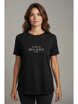 Ferz Kadın Siyah Milano Tişort