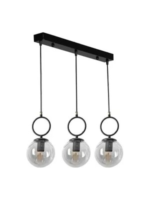 Vivense Lumexx Morino Üçlü Sıralı Füme Camlı Siyah Sarkıt