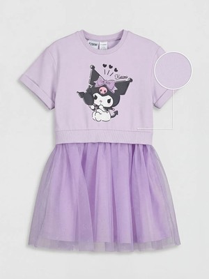 LC Waikiki Lcw Kids Lila Kuromi Baskılı Kız Çocuk Tütü Elbise