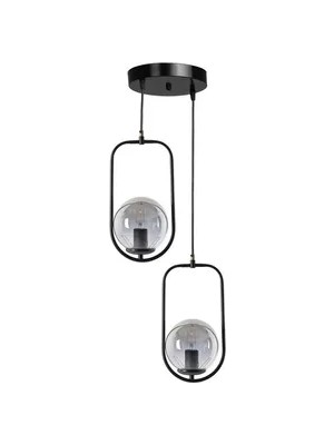 Vivense Lumexx Ahu Ikili Tepsili Füme Camlı Siyah Sarkıt