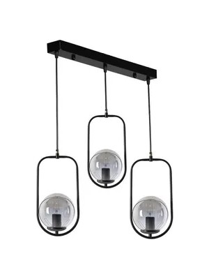 Vivense Lumexx Ahu Üçlü Sıralı Füme Camlı Siyah Sarkıt