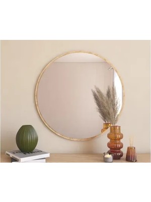 Vivense Mone Dekoratif Yuvarlak Ayna, Natural, MG301
