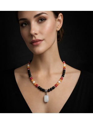 Asteria Elite Mat Oniks ve Akik Nazara Karşı Etkili Koruyucu Enerji Kolye Bileklik Seti