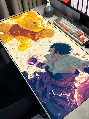 Charmbi Naruto Vs Sasuke 40X90 Mouse Pad Gaming Mousepad, Kaymaz Taban Büyük Oyuncu Pad