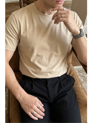 Livio Ferri Erkek Regular Fit Yüksek Kalite %100 Pamuk Basic Tişört 24/1