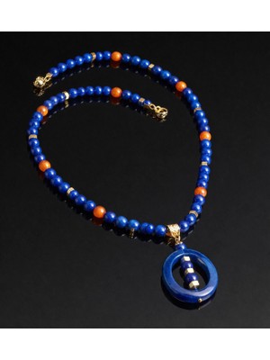 Asteria Elite Lacivert Akik Nazar Koruyucu ve Odaklanma Kolyesi